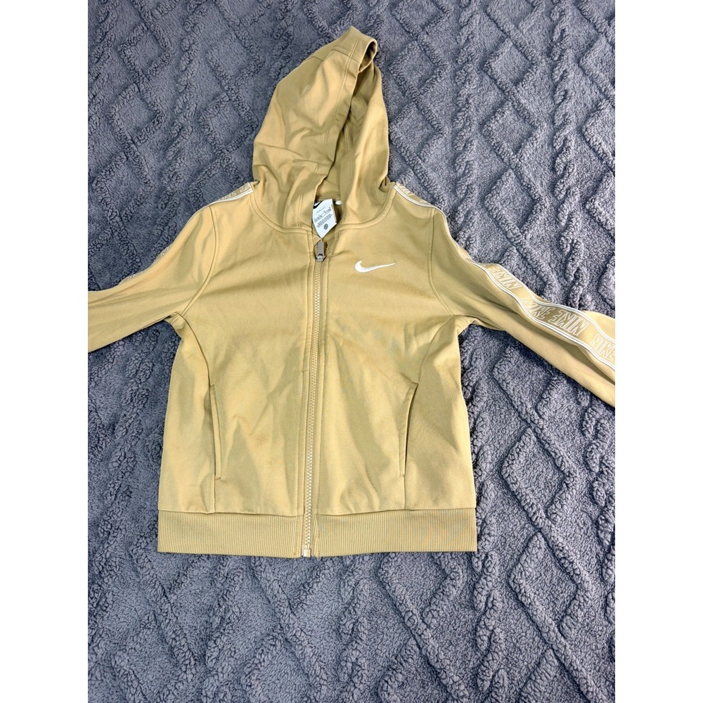 Kids Nike Dri-fit Hoodie 6-7 Years Old Gold Color Long Sleeve Zip Up